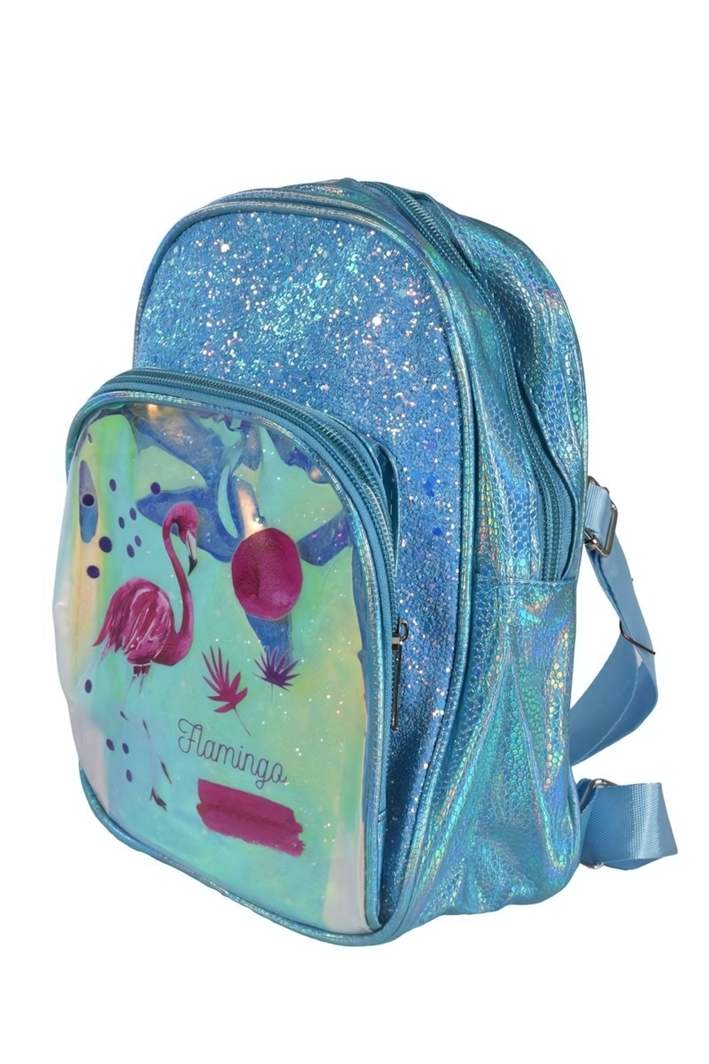 Рюкзак детский, ПВХ, алмазная крошка, 23*18см, 1отделение, 1карман, 3цв микс