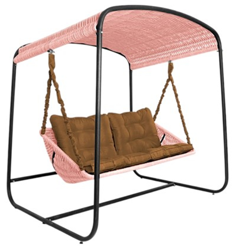 Качели DeckWOOD Sky Bed Lite (светло-розовый, подушка коричневая)