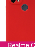 Накладка Realme C21 силикон матовый красный Zibelino