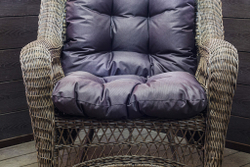 Кресло из искусственного ротанга МЭДИСОН «MEDISON» арт.М00130 brown с подушками на сидение и спинку