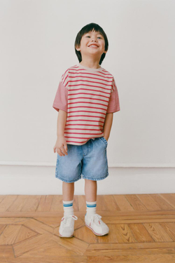 ZARA ДЖИНСОВЫЕ ШОРТЫ BAGGY, ВЫЦВЕТШИЙ СИНИЙ