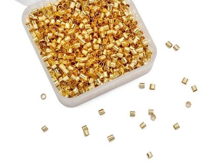 Кримпы трубочки 1,5мм (1гр), цвет золото