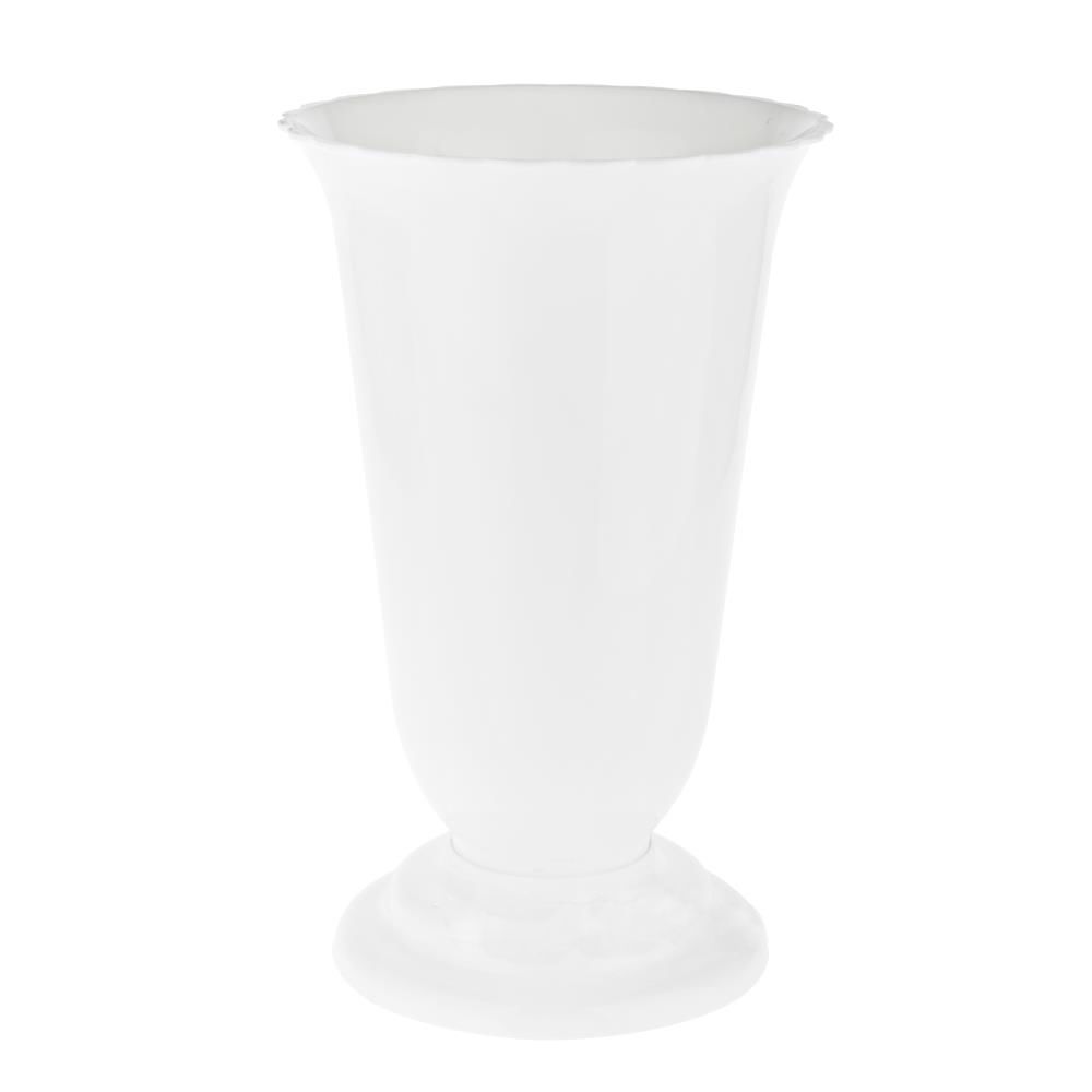 Вазон гладкий "Ромашка" (пластик) D20xH36см (Белый)