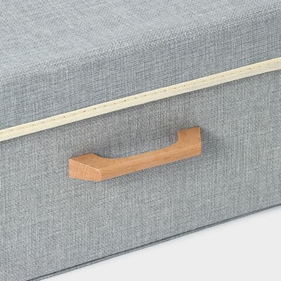 Серый стеллажный короб для хранения с крышкой «Франческа» (33х24х18 см) (Цвет: не задано)