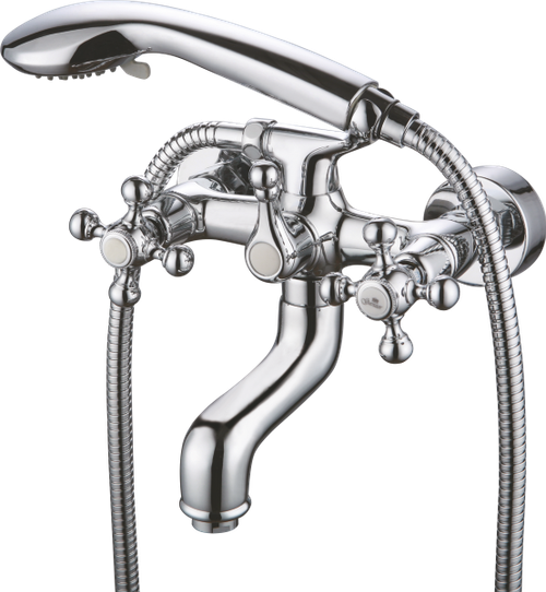 Смеситель для ванны GZ09031 двухвентильный латунный хром короткий излив