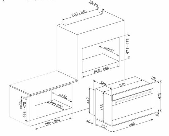 Электрический духовой шкаф Smeg SFPR9604NR