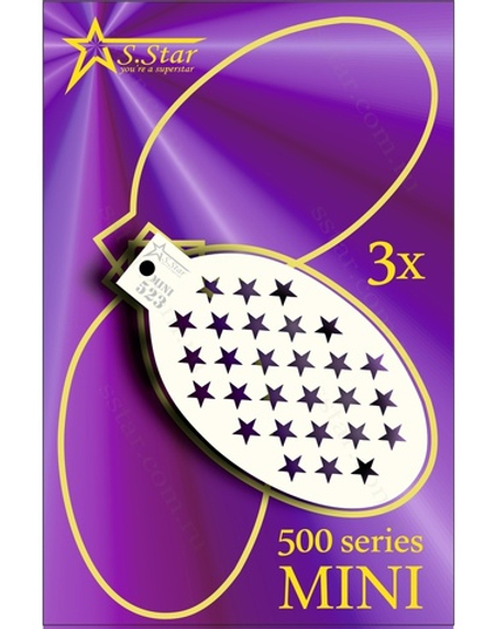 Трафарет для аквагрима S.STAR мини 523 звезды (1 трафарет)