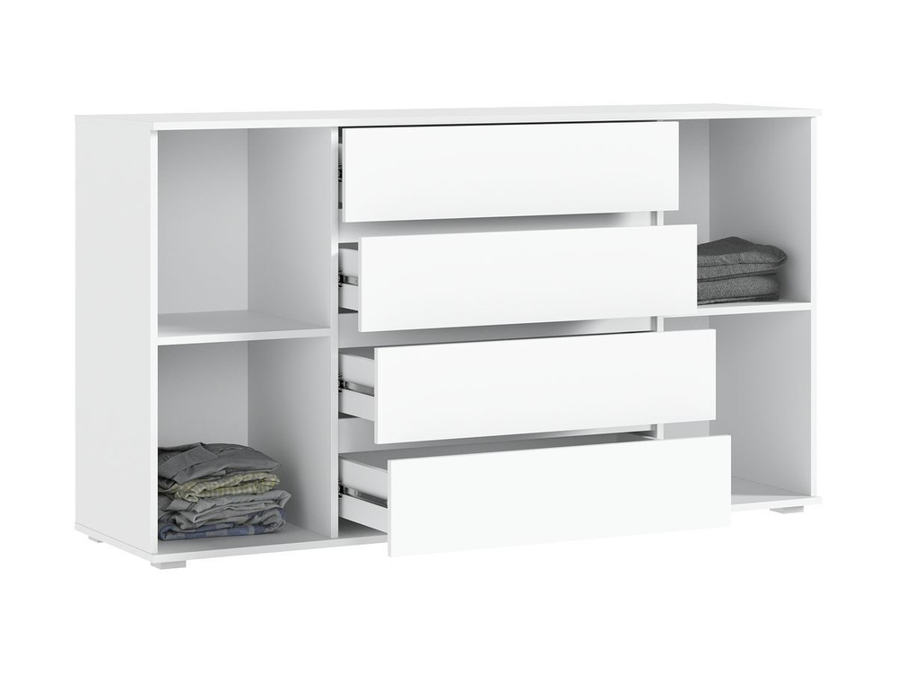 Комод для одежды с ящиками и полками Браш Мени Грин/Дуб Крафт 3 ящика, 160х45х90 см