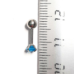 Микроштанга ( 6 мм) для пирсинга уха с голубыми кристаллом 4 мм. Медицинская сталь. 1 шт.