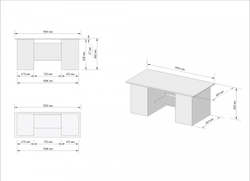 Верстак инструментальный двухтумбовый GWT-V1800B Great Wolf, 4 ящика, тумба с дверью, 1800x700