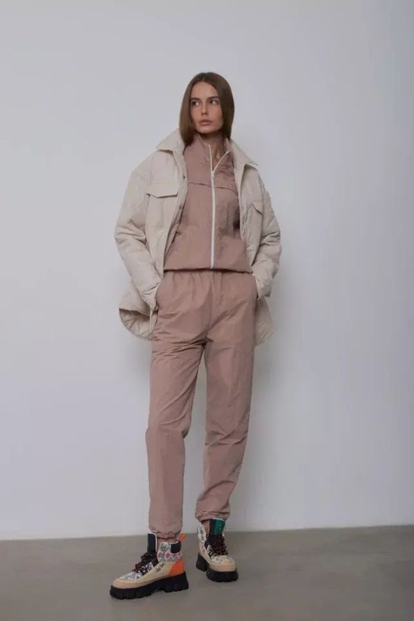 Куртка-рубашка стёганая AW015 ванильная - фото 4