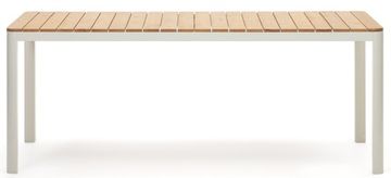 Bona Уличный стол из алюминия в белой отделке и тикового дерева 200 x 100 см Испания La Forma