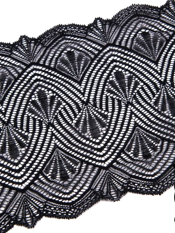 273 ОПТ Кружево эластичное 18 см, Италия, черный