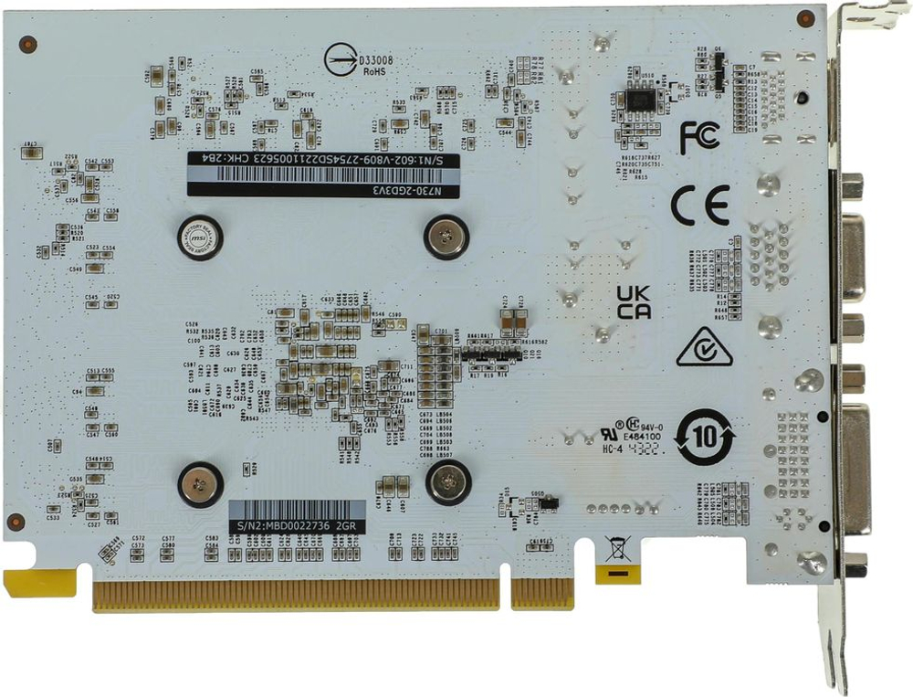 Видеокарта MSI NVIDIA  GeForce GT 730 N730-2GD3V3 2ГБ DDR3, Ret