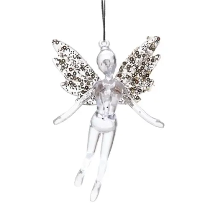 Подвеска «Волшебная фея» 13*8 см, Белый/Золотой блеск