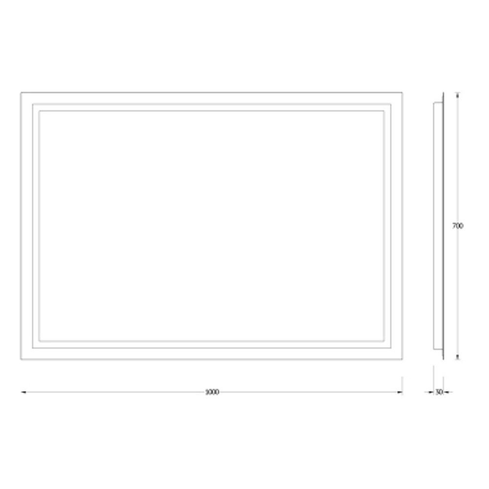 Зеркало Evoform со встроенным LED-светильником 29,5 W 100х70 см Без выключателя