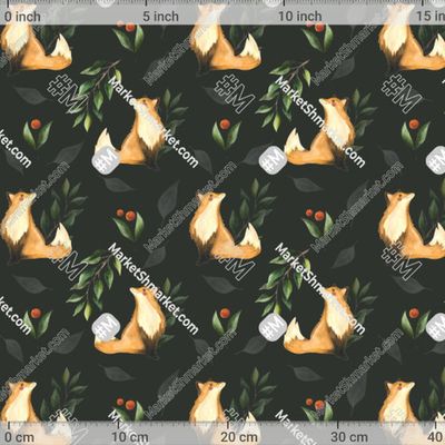 Лисички на черном фоне by Maruska 353 DPI