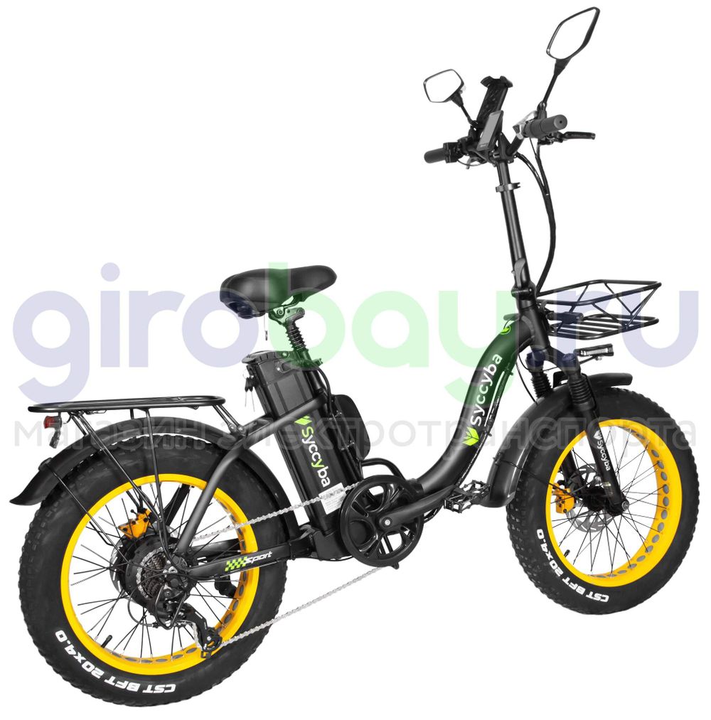 Электровелосипед Syccyba F11 Pro (48V/20Ah) - Жёлтый обод фото №10