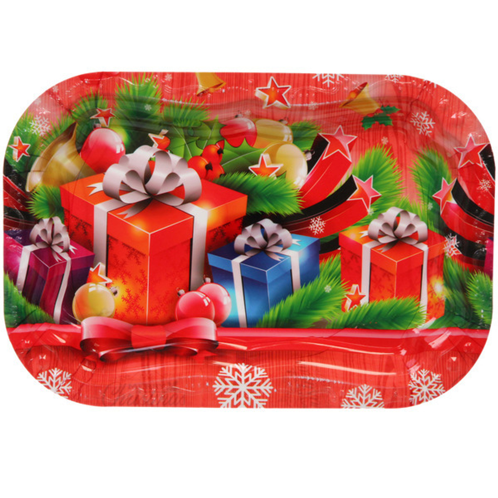 Поднос пластиковый «Новогоднее подарки» 33*23см