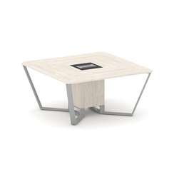 Steel Meet Стол переговорный квадратный KM-PR.B.SP-08 Денвер Светлый/Графит Глянец/Металл Серый 1600