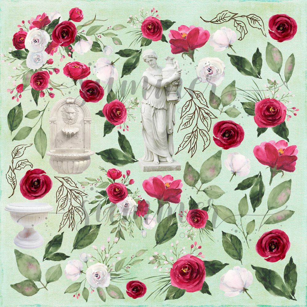 Лист для вырезания &quot;Antique garden&quot; 190гр, 30,5*30,5см, SS15062020-6