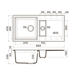Мойка Omoikiri Sakaime 86-2-BE Tetogranit | Ваниль