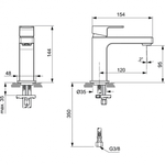 Смеситель Ideal Standard  EDGE A7103AA для умывальника