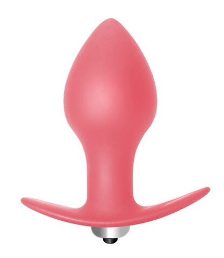 Розовая анальная вибропробка Bulb Anal Plug - 10 см.
