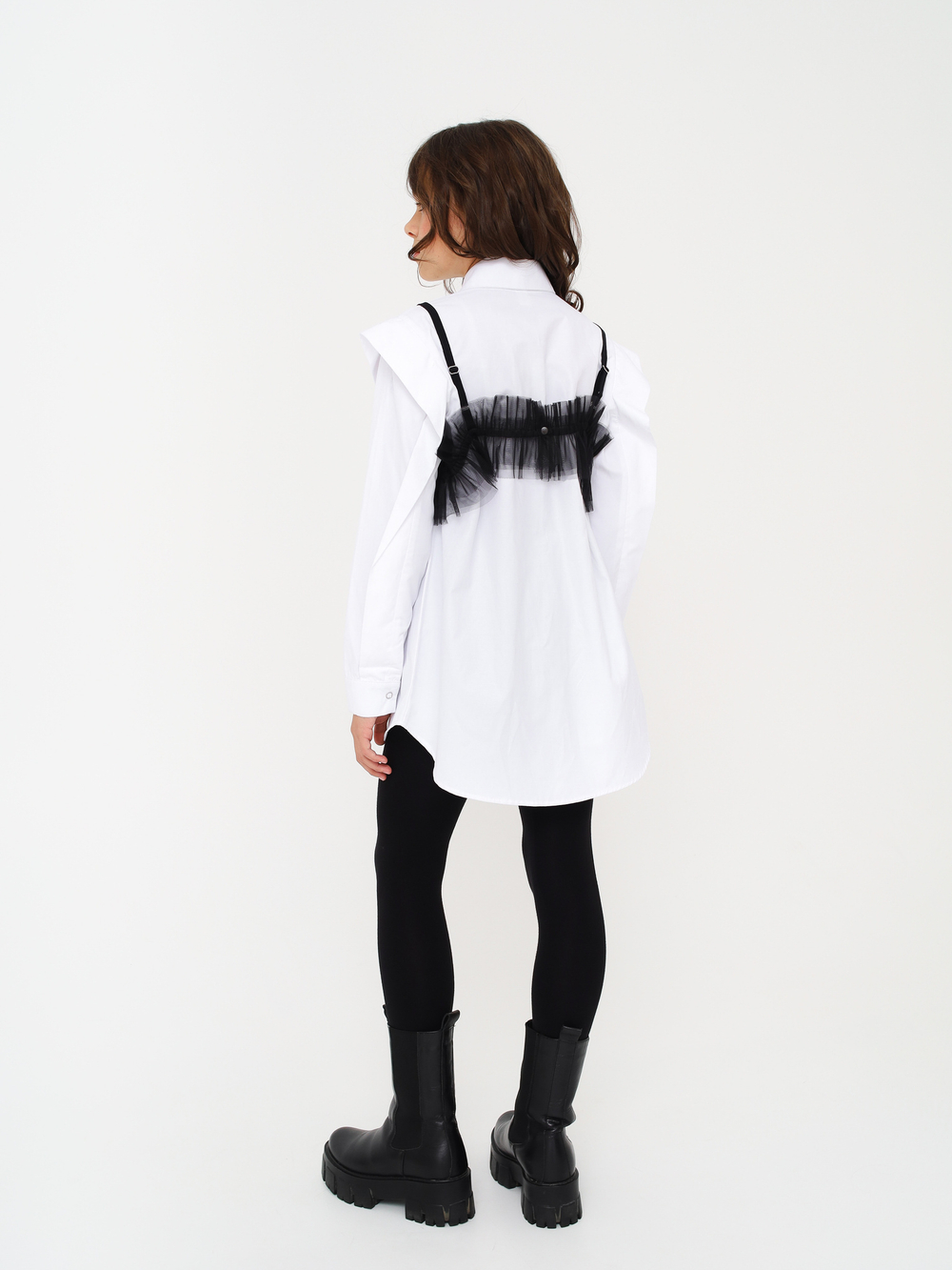 Манишка из фатина, черная