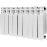Радиатор биметаллический STOUT TITAN 350 - 9 секций (подключение боковое, цвет белый)