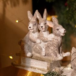 СТАТУЭТКА "КРОЛЬЧИХА С КРОЛЬЧАТАМИ" 24Х8Х16,5 СМ