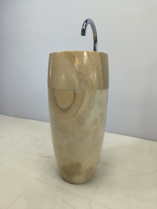 Раковина напольная из оникса Silinder ON-66247 37х37х86 из натурального камня