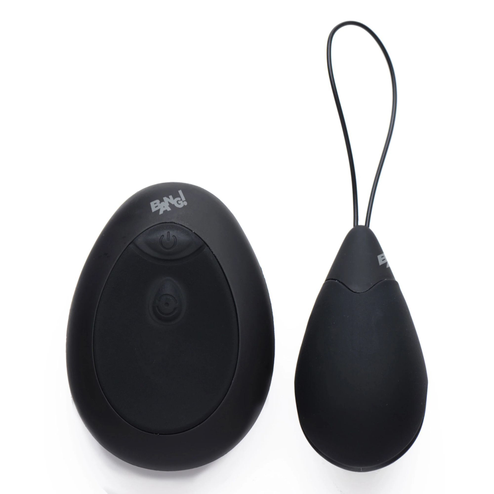 Черное виброяйцо с пультом ДУ 10X Silicone Vibrating Egg (Цвет: черный)