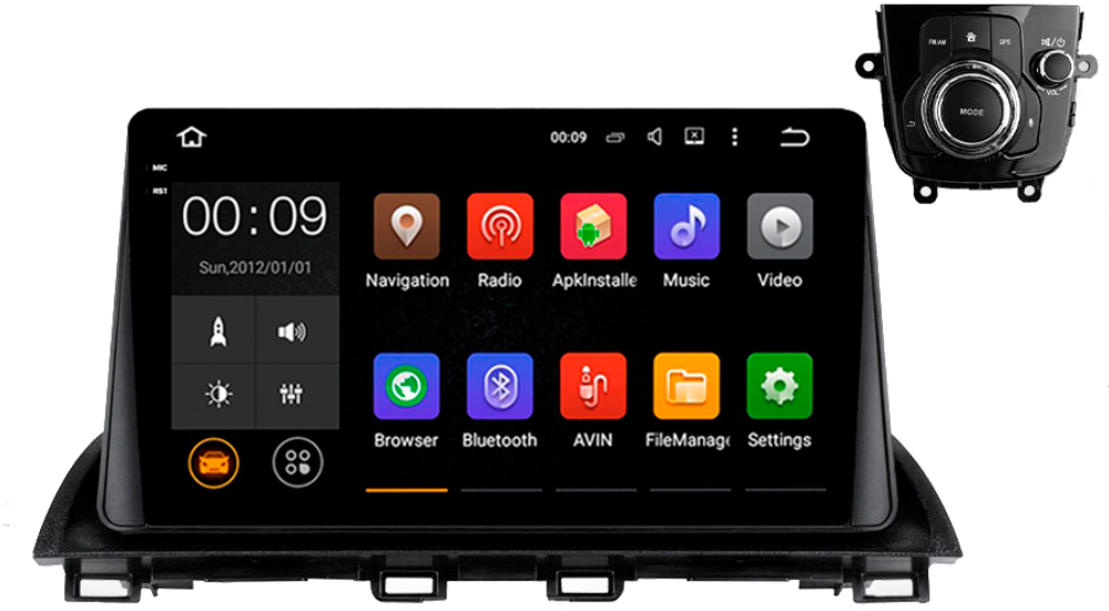 Магнитола для Mazda 3, Axela 2013-2019 - AIROC 2K RX-2407 Android 13, QLed+2K, ТОП процессор, 8/128, CarPlay, SIM-слот