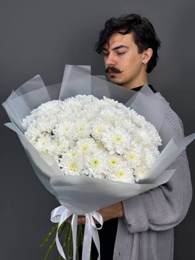 Монобукет из 15 кустовых хризантем Зембла