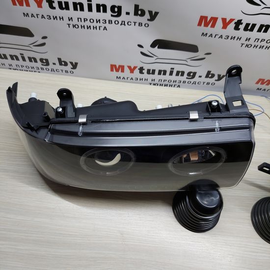 Передние фары Angel Eyes для Toyota Land Cruiser 80 (90-97) Black