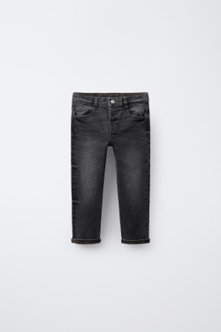 ZARA ДЖИНСЫ ПРЯМОГО КРОЯ, СЕРЫЙ