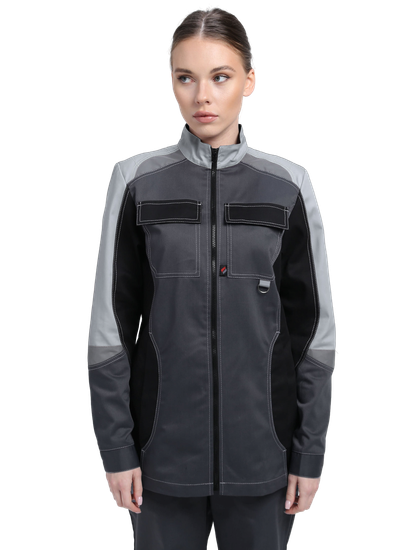 Костюм женский "Вектрон-1" СОП У. брюки (т.серый/св.серый/черный)