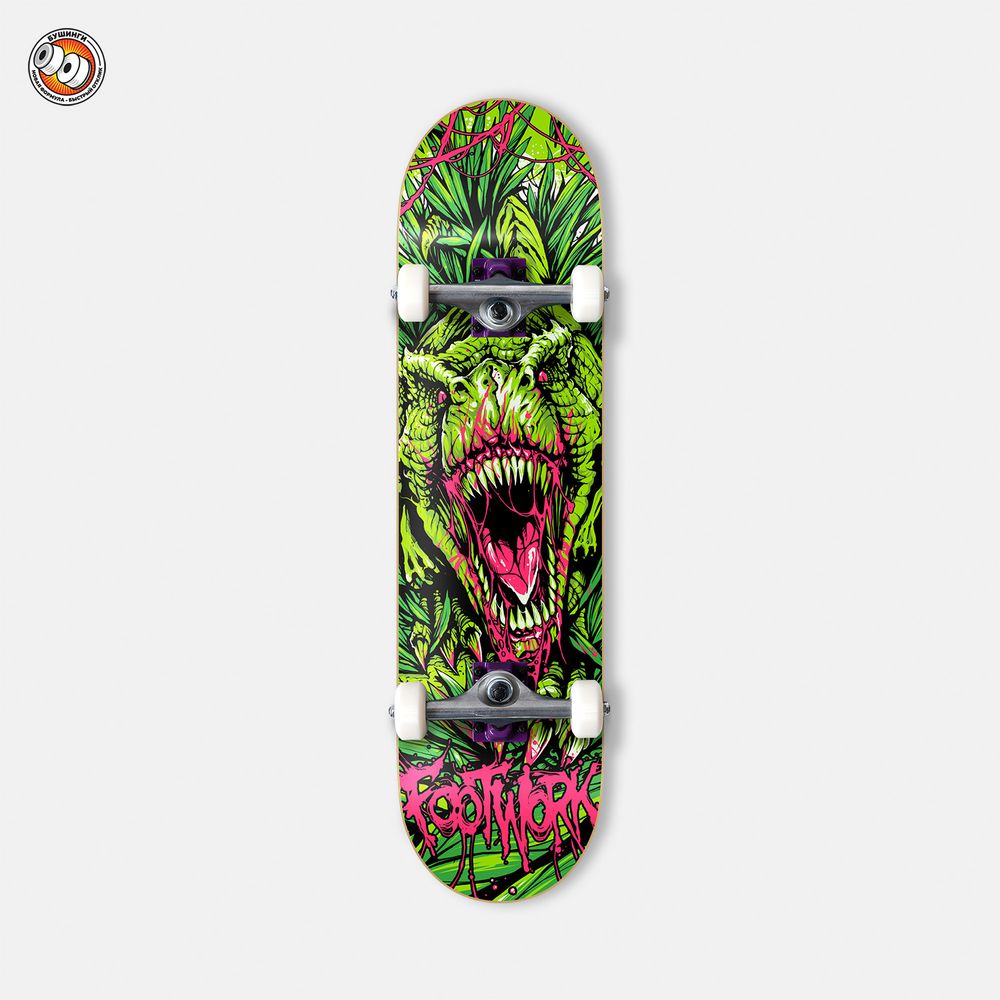Скейтборд Футворк Attack T-Rex 8” (Purple/Raw)