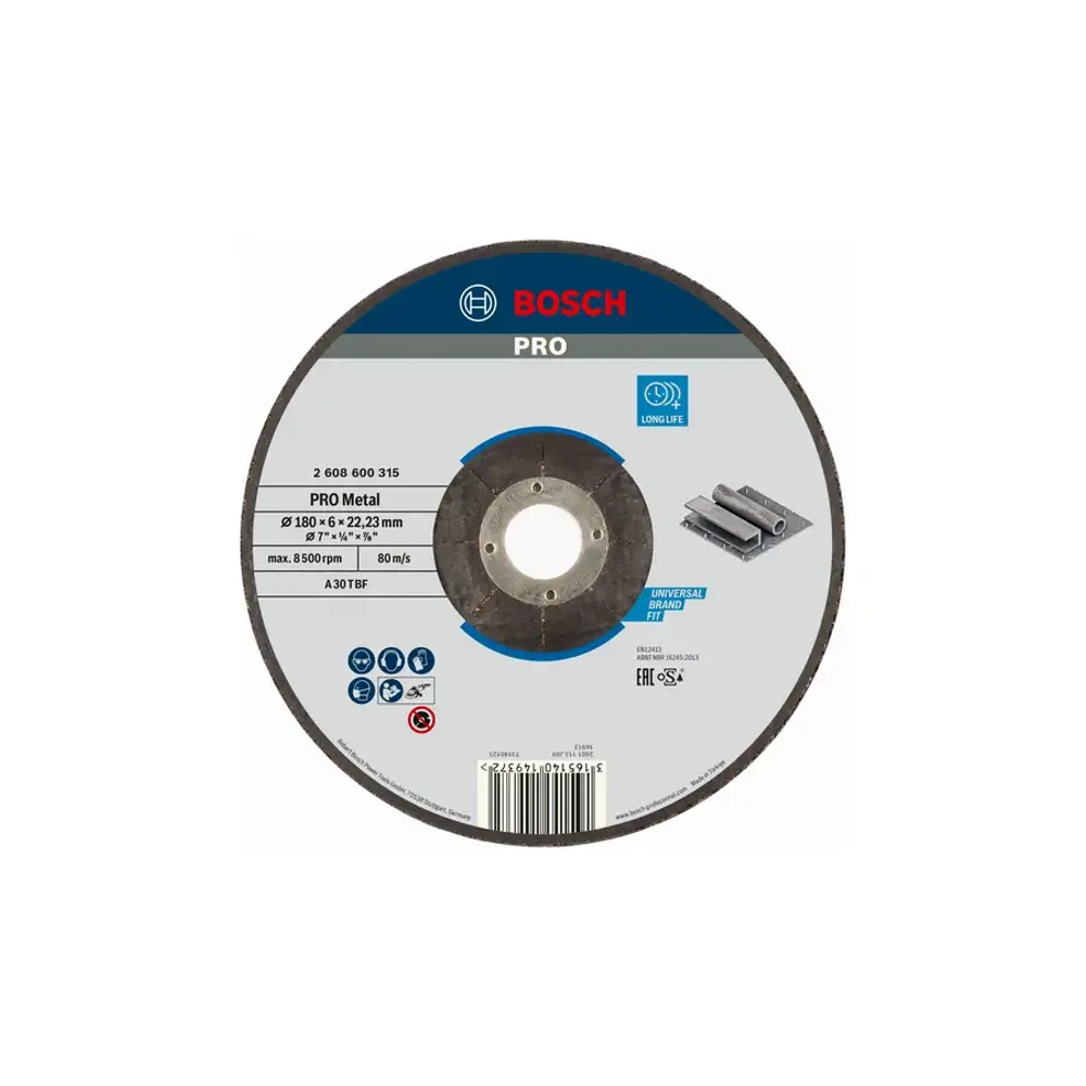 Круг шлифовальный Expert for Metal 180x6 мм BOSCH 2608600315