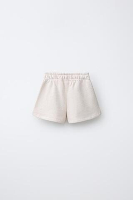 ZARA ШОРТЫ-ДЖОГГЕРЫ ИЗ МЯГКОЙ ТКАНИ, ПЕСОЧНЫЙ МЕЛАНЖ