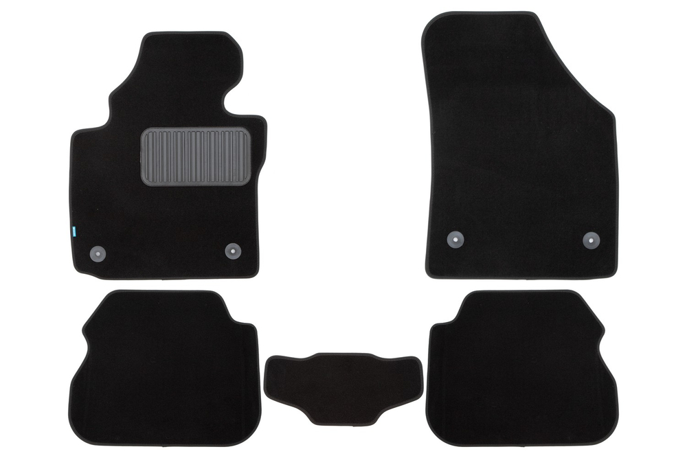 Коврики в салон для VOLKSWAGEN Caddy,2004-2010, 2010-2015 минивэн (5 мест), 5 шт. (текстиль) KLEVER03511822110KH