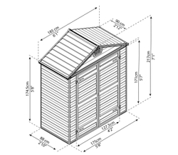 Сарай из поликарбоната Palram SkyLight 6x3 beige