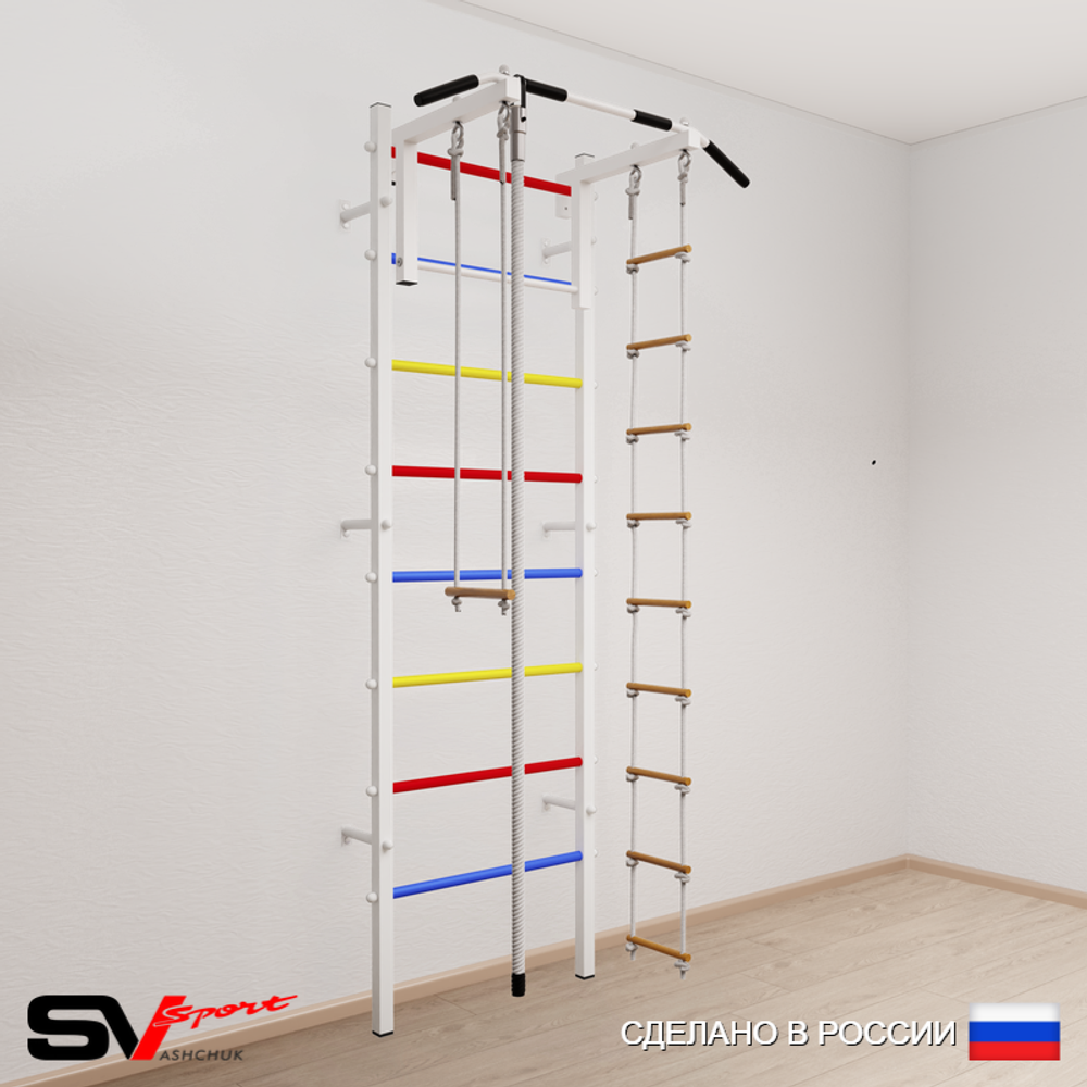 Шведская стенка Sv Sport усиленная 616 (Турник стандарт/Канат/Лестница/Трапеция)