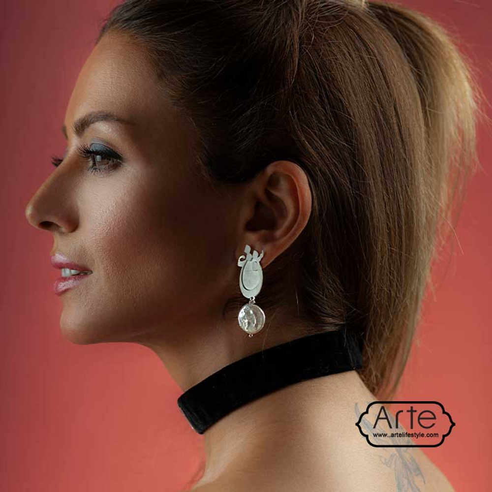 Серебряные серьги с перламутром Arte Asman Esh 20220427 Иран