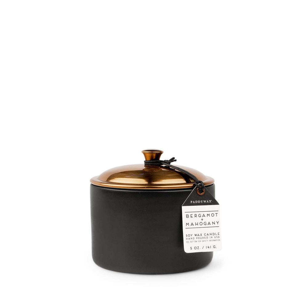 BERGAMOT + MAHOGANY, свеча в керамической банке