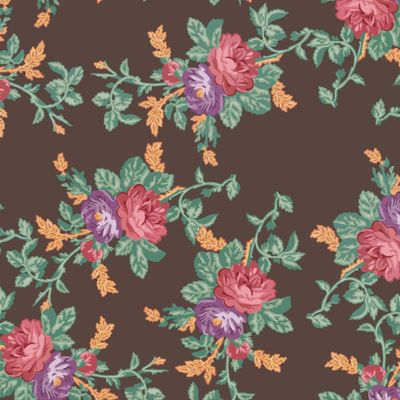 Beautiful vintage seamless vector pattern with bouquets of flowers on a violet background