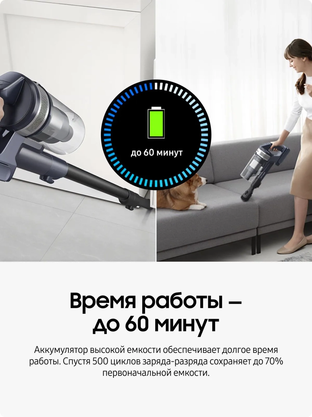 Вертикальный беспроводной пылесос Samsung VS20B75ADR5/EV