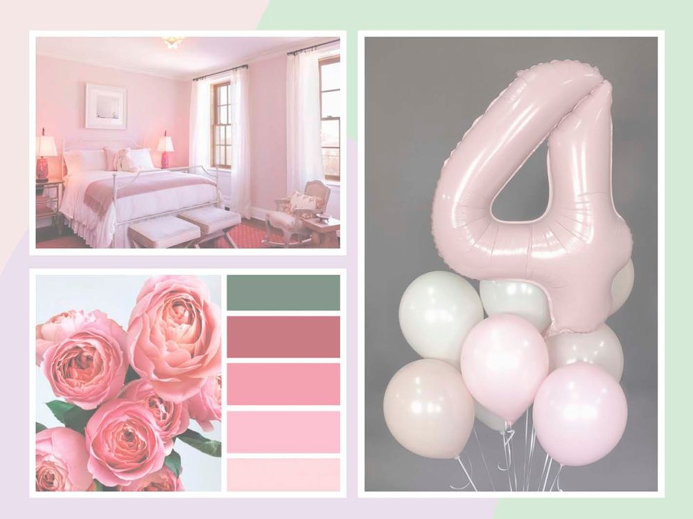 Шар (40''/102 см) Цифра, 4 Slim, Пыльная роза, 1 шт. в уп.