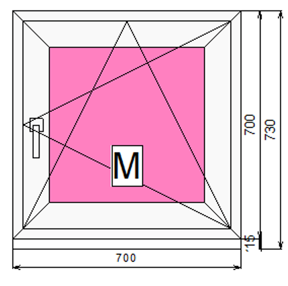 Пластиковое окно 700 х 700 ТермА Эко + Москитная сетка